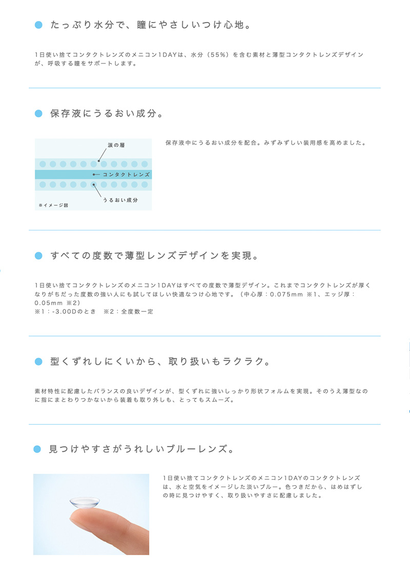 メニコンワンデー説明画像