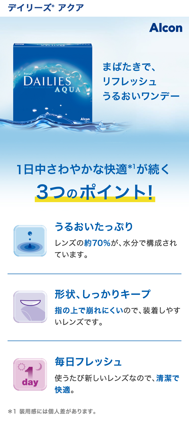 デイリーズアクア 商品説明画像