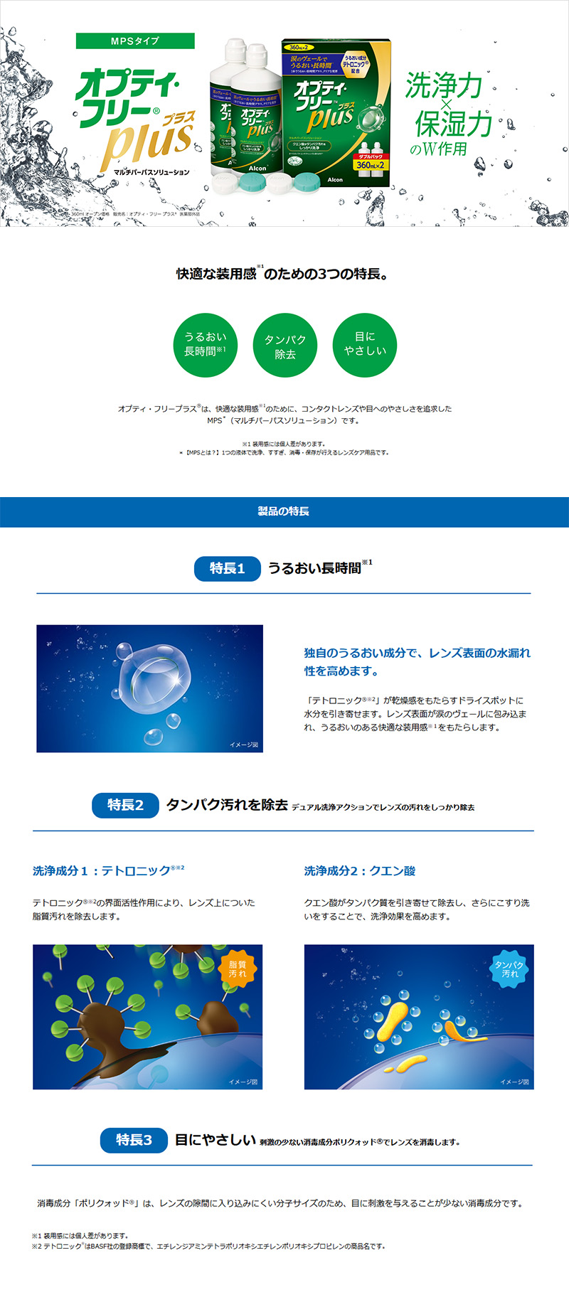 オプティ・フリープラスダブルパック（360ml×2）｜カラコン