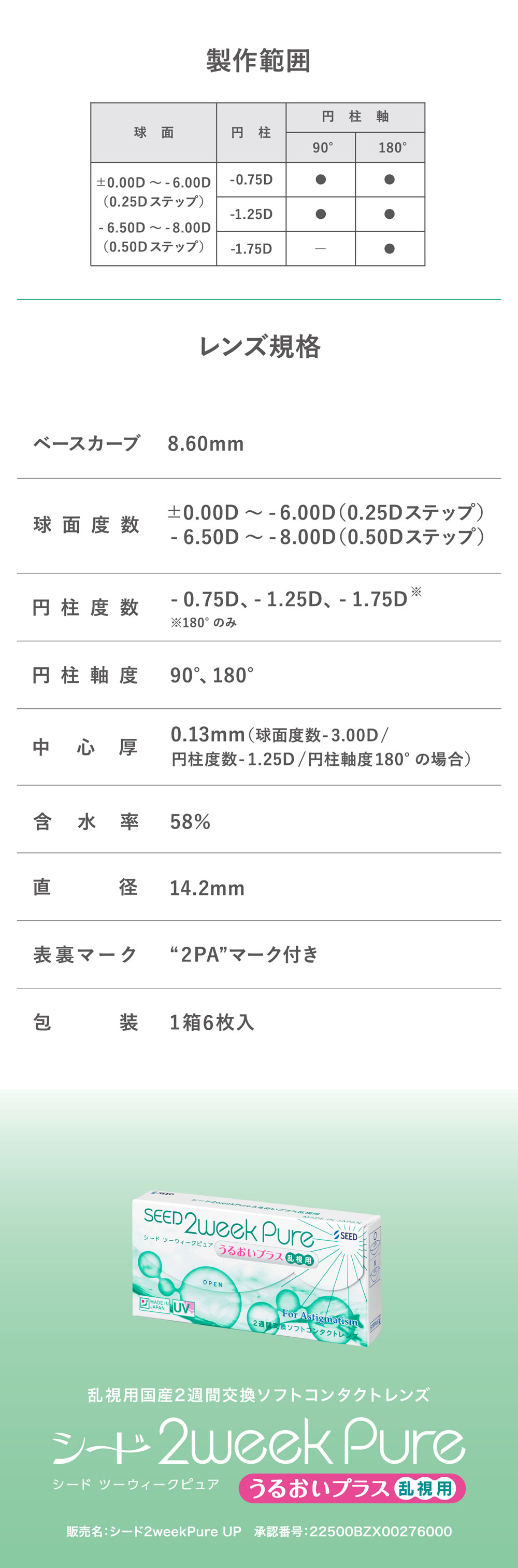 2ウィークピュアうるおいプラス乱視用