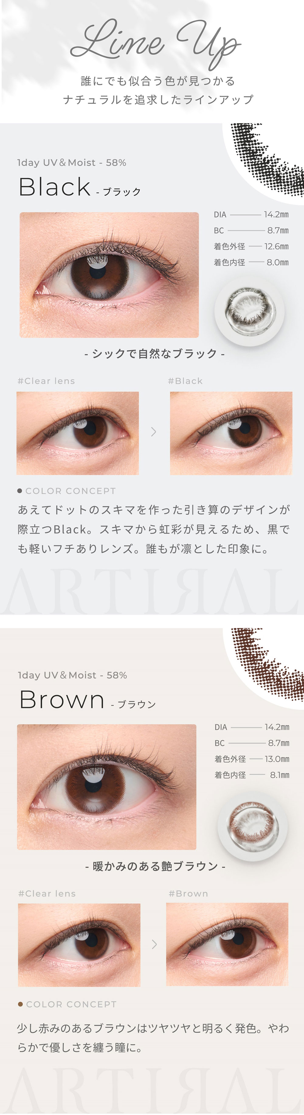 アーティラルワンデーUVモイスト58%